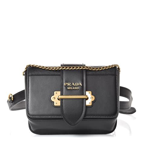 prada cahier belt bag black|PRADA City Calf Cahier Belt Bag Black .